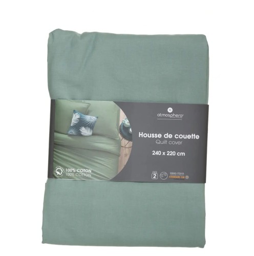Bawełniana poszwa na kołdrę 240x220, Oeko-Tex, zielona - Atmosphera