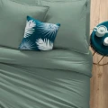 Bawełniane prześcieradło 240x290, Oeko-Tex, zielone - Atmosphera