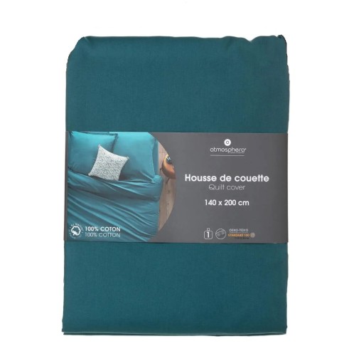 Bawełniana poszwa na kołdrę 140x200, Oeko-Tex, niebieska - Atmosphera