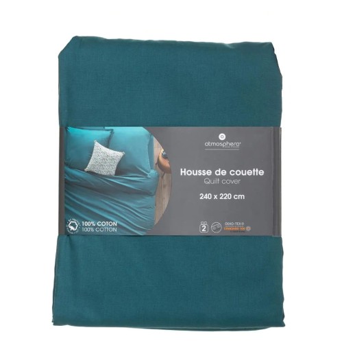 Bawełniana poszwa na kołdrę 240x220, Oeko-Tex, niebieska - Atmosphera