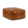 Skórzana pufa do salonu i sypialni Rambo, brązowa cognac - Pomax