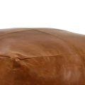 Skórzana pufa do salonu i sypialni Rambo, brązowa cognac - Pomax