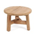 Niski stolik drewniany Fusuma Ø50 - Bazar Bizar