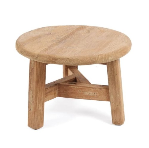 Niski stolik drewniany Fusuma Ø50 - Bazar Bizar