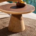 Stolik kawowy drewniany na jednej nodze Matata, suar - Bazar Bizar