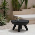 Stolik kawowy czarny okrągły drewniany Losten - Bazar Bizar