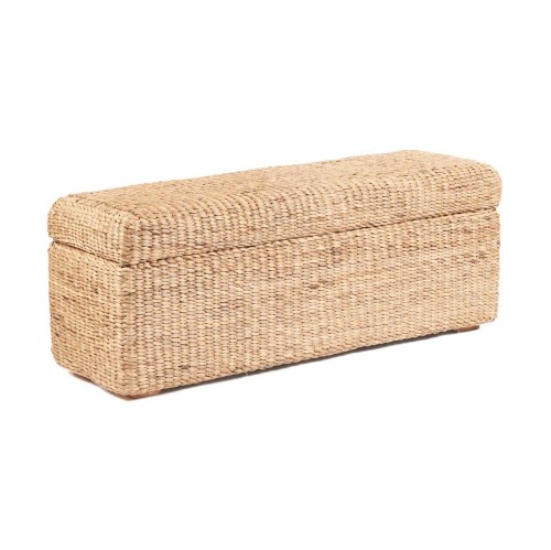 Pufa ze schowkiem pleciona z hiacyntu, prostokątna - Bazar Bizar