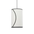Lampa wisząca z abażurem, z bawełny organicznej Ø25, biała - PR Home