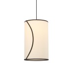 Lampa wisząca z abażurem, z bawełny organicznej Ø25, biała - PR Home