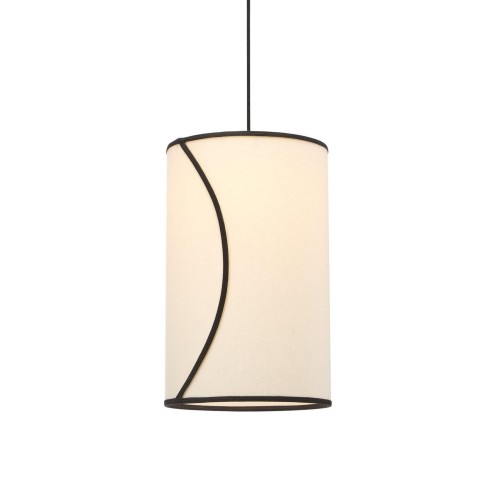 Lampa wisząca z abażurem, z bawełny organicznej Ø25, biała - PR Home