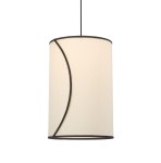 Lampa wisząca z abażurem, z bawełny organicznej Ø30, biała - PR Home