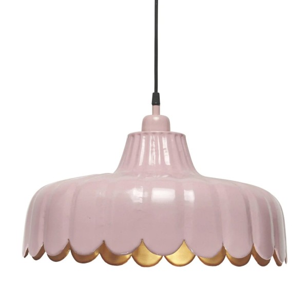Lampa metalowa wisząca Wells Ø43, różowa - PR Home