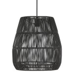 Klosz do lampy wiszącej z poliratanu Saigon Black Ø38 - PR Home