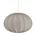 Lampa wisząca materiałowa, lniana elipsa Hilma Selected Ø40, szara - PR Home