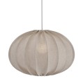 Lampa wisząca materiałowa, lniana elipsa Hilma Selected Ø50, szara - PR Home