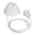 Lampa wisząca materiałowa, lniana elipsa Hilma Selected Ø60, szara - PR Home