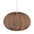 Lampa wisząca materiałowa, lniana elipsa Hilma Selected Ø40, mocca - PR Home