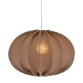 Lampa wisząca materiałowa, lniana elipsa Hilma Selected Ø40, mocca - PR Home