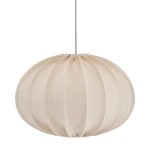 Lampa wisząca materiałowa, lniana elipsa Hilma Selected Ø60, Nature - PR Home