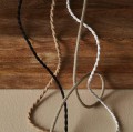 Kabel do lampy sufitowej skręcany tekstylny, z oprawką E27, 1.2m, biały - PR Home