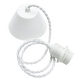 Kabel do lampy sufitowej skręcany tekstylny, z oprawką E27, 1.2m, biały - PR Home