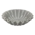 Dekoracyjna misa ceramiczna z falowanymi brzegami, szara - Atmosphera