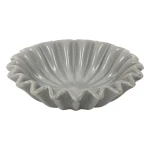 Dekoracyjna misa ceramiczna z falowanymi brzegami, szara - Atmosphera