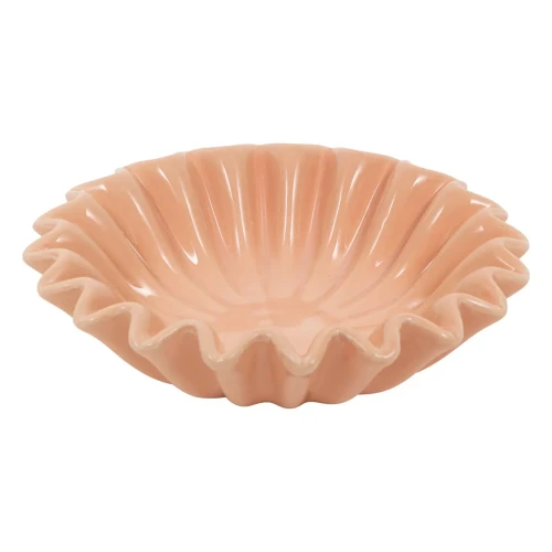 Dekoracyjna misa ceramiczna z falowanymi brzegami, łososiowa - Atmosphera