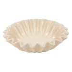 Dekoracyjna misa ceramiczna z falowanymi brzegami, beżowa - Atmosphera