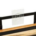 Dwupoziomowa półka prysznicowa bez wiercenia, akacja i stal Blackacia - 5five