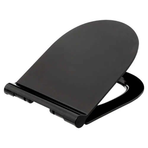 Deska sedesowa czarna Ultra Slim, ciche zamykanie - 5five