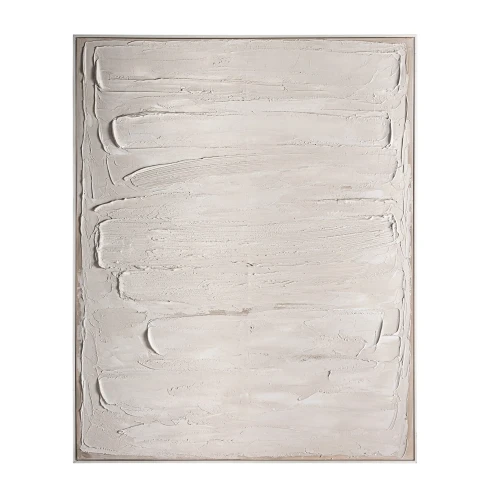 Biały obraz na płótnie ręcznie malowany Egil 121x151 - Vical