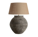 Duża lampa stołowa Contemporary 80, terakota i juta - Vical