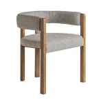 Krzesło drewniane tapicerowane z zaokrąglonym oparciem Wizerne - Vical