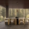 Krzesło drewniane tapicerowane z zaokrąglonym oparciem Ustka - Vical