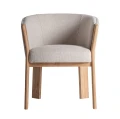 Krzesło drewniane tapicerowane z podłokietnikami Nara Beige - Vical