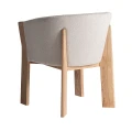 Krzesło drewniane tapicerowane z podłokietnikami Nara Beige - Vical