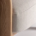 Krzesło drewniane tapicerowane z podłokietnikami Nara Beige - Vical