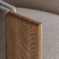 Krzesło drewniane tapicerowane z podłokietnikami Nara Beige - Vical