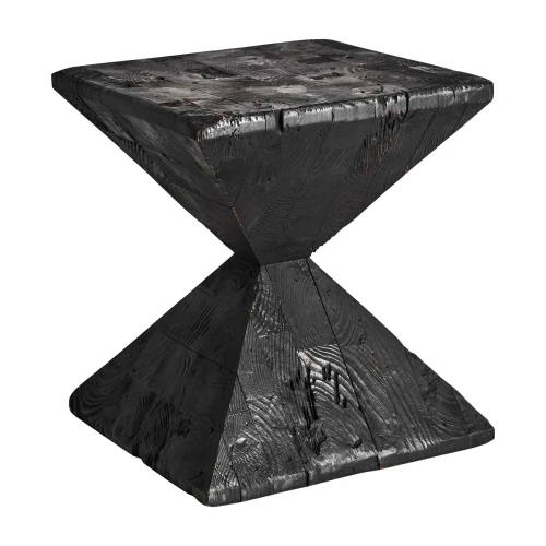 Stolik drewniany czarny o kształcie klepsydry Vievy - Vical