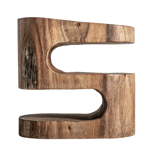 Drewniany stolik z półkami, o organicznym kształcie Kilkis - Vical