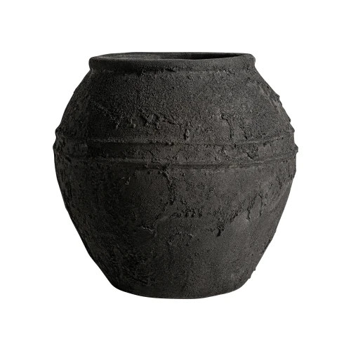 Ceramiczny wazon z efektem chropowatości Kelyene 40, czarny - Vical