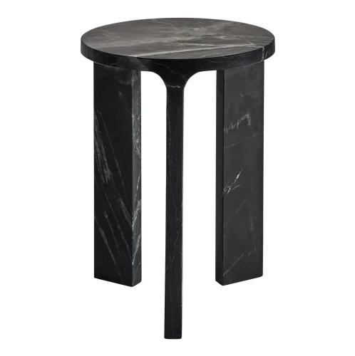 Stolik pomocniczy z marmuru Dyrstad, czarny - Vical