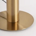 Lampa stołowa ze szklanym, srebrnym przydymionym kloszem i złotą podstawą - Vical
