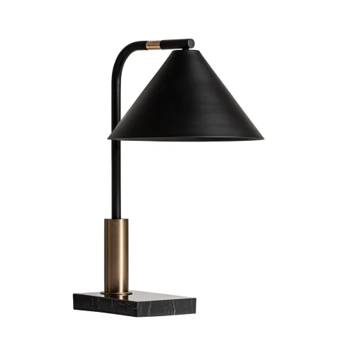 Elegancka lampa stołowa z marmurową podstawą, czarna - Vical