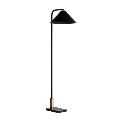 Elegancka lampa podłogowa z marmurową podstawą, czarna - Vical