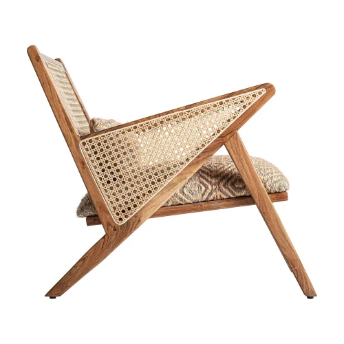 Boho fotel z plecionką wiedeńską Hickory Mix - Vical