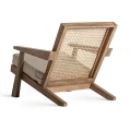 Drewniany fotel z plecionką wiedeńską, z podłokietnikami Wesweil - Vical