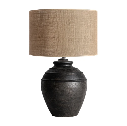 Lampa stołowa z terakoty i juty, 73cm - Vical