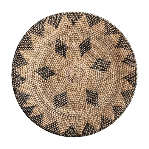 Dekoracyjny talerz ścienny z rattanu Boho Brown 50 - Vical